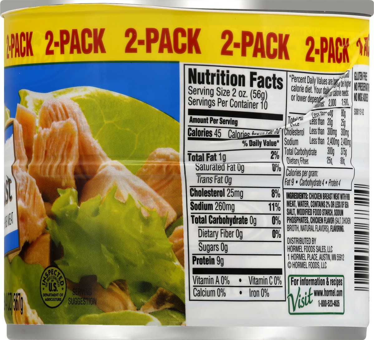 slide 4 of 13, Hormel 2 Pack Premium with Rib Meat Chicken Breast in Water 2 ea, 2 ct