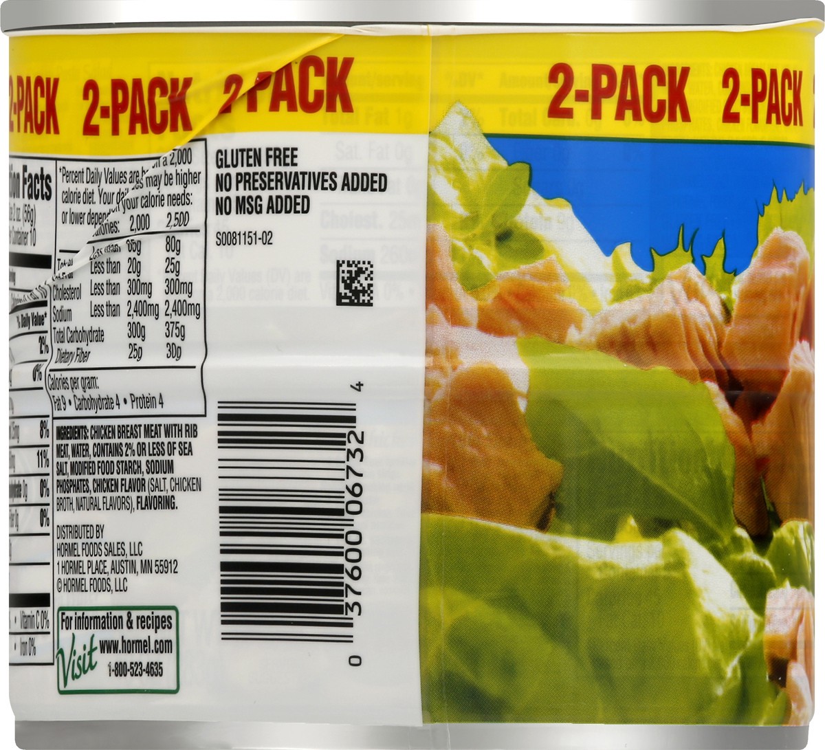 slide 3 of 13, Hormel 2 Pack Premium with Rib Meat Chicken Breast in Water 2 ea, 2 ct