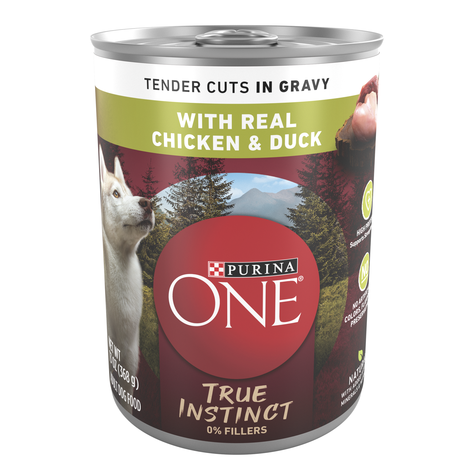 slide 1 of 7, Purina ONE SmartBlend True Instinct Tender Cuts In Gravy Wet Dog Food with Real Chicken & Duck - 13oz, 