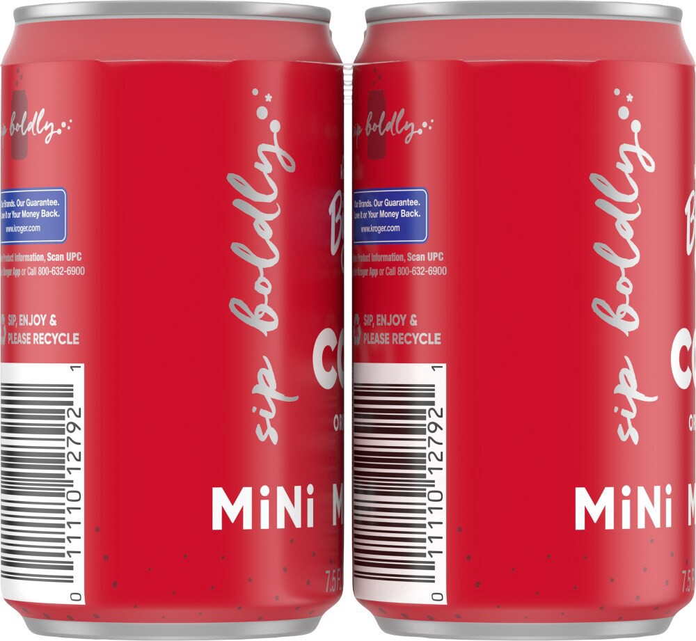 slide 3 of 3, Kroger Big K Cola Mini Cans, 6 ct; 7.5 fl oz