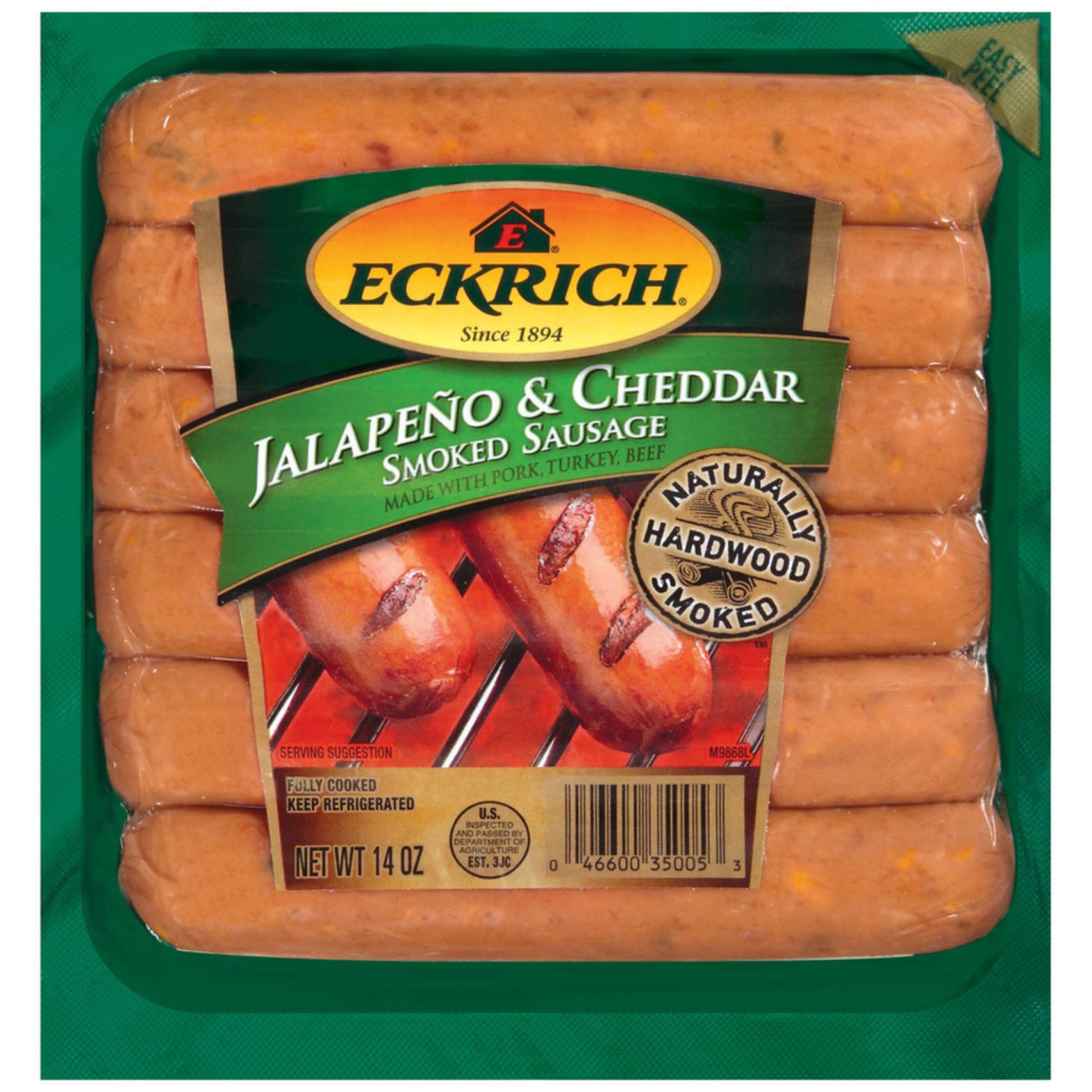 slide 1 of 7, Eckrich Jalapeno & Cheddar Smoked Sausage Links, 14 oz, 14 oz