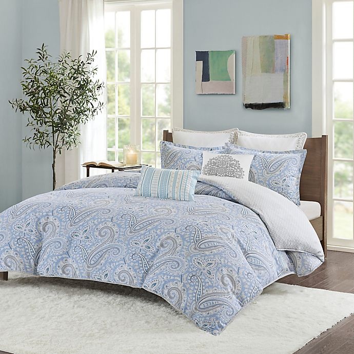 slide 1 of 1, Echo Design Bukhara Reversible Full/Queen Duvet Cover Set - Blue, 3 ct