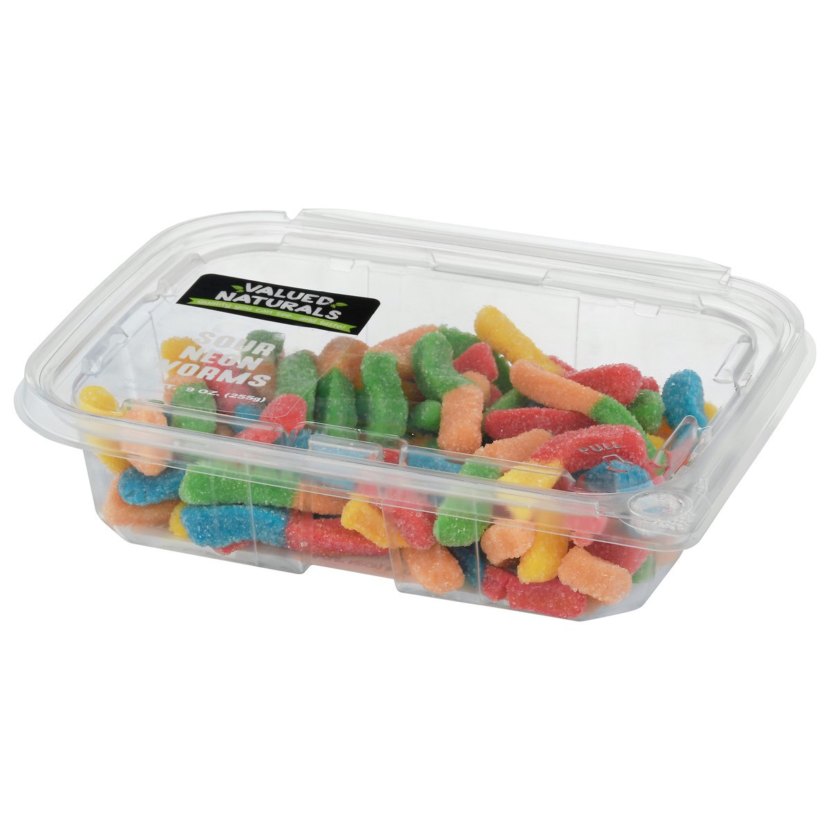 slide 6 of 9, Valued Naturals Sour Neon Worms 9 oz, 9 oz