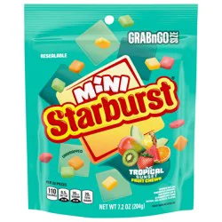 STARBURST MINIS Tropical Sunset Unwrapped Fruit Chews, Grab'N'Go, 7.2 Oz Bag