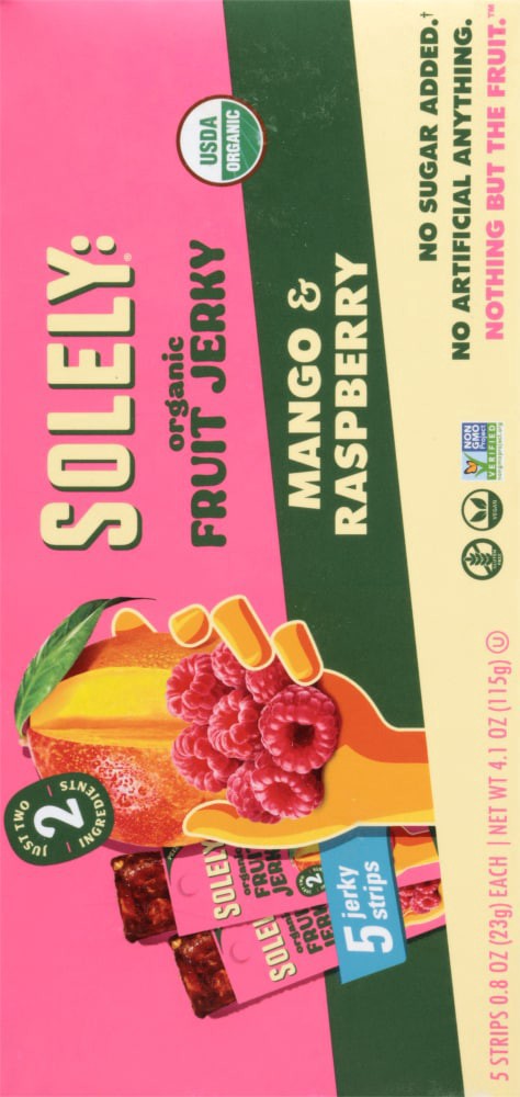 slide 4 of 4, Solely Fruit Jerky Mango Raspberry - 4.1 Oz, 4.1 oz