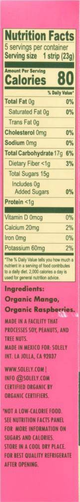 slide 3 of 4, Solely Fruit Jerky Mango Raspberry - 4.1 Oz, 4.1 oz