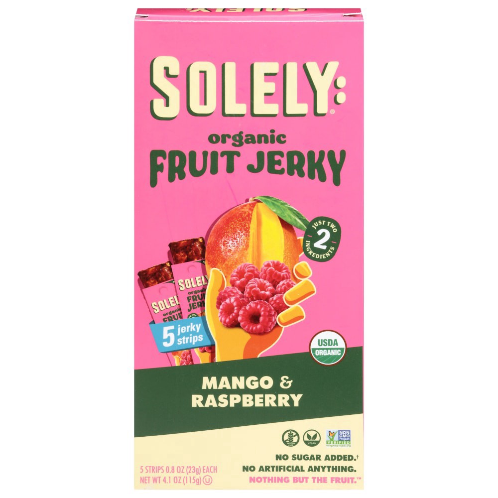 slide 1 of 4, Solely Fruit Jerky Mango Raspberry - 4.1 Oz, 4.1 oz