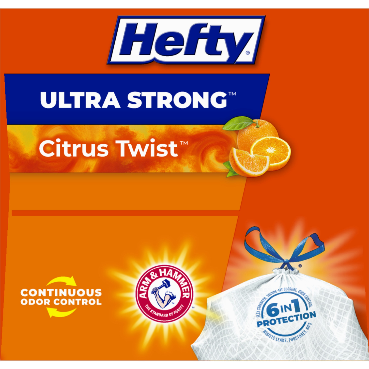 slide 3 of 8, Hefty Ultra Strong 13 Gallon Citrus Twist Tall Kitchen Drawstring Bags 40 Bags, 40 ct