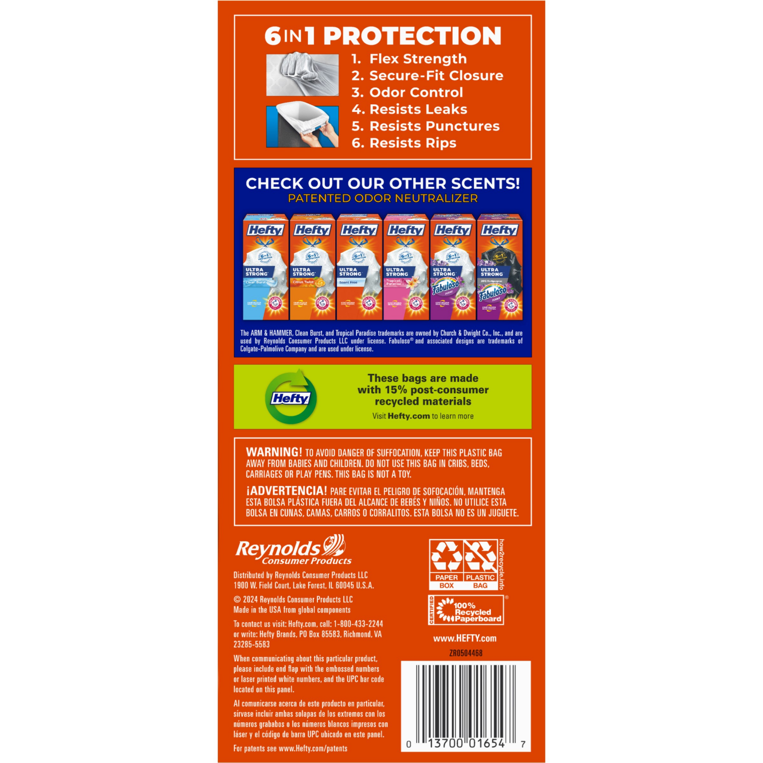 slide 4 of 8, Hefty Ultra Strong 13 Gallon Lavender & Sweet Vanilla Tall Kitchen Drawstring Bags 40 Bags, 40 ct