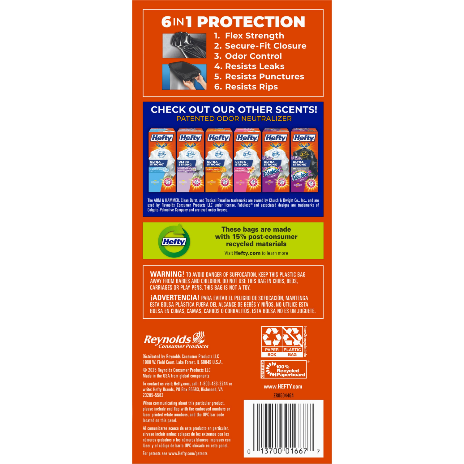 slide 4 of 8, Hefty Ultra Strong 13 Gallon Blackout Scent Free Tall Kitchen Drawstring Bags 40 Bags, 40 ct