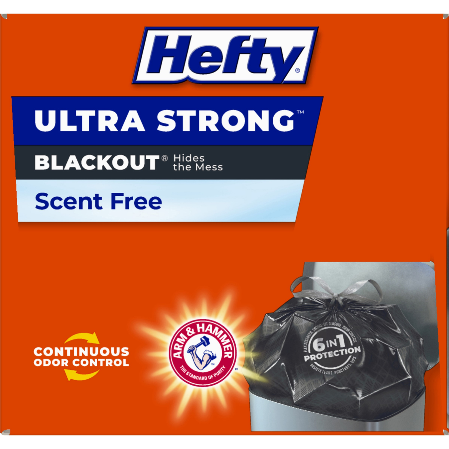 slide 8 of 8, Hefty Ultra Strong 13 Gallon Blackout Scent Free Tall Kitchen Drawstring Bags 40 Bags, 40 ct