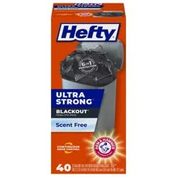 Hefty Ultra Strong 13 Gallon Blackout Scent Free Tall Kitchen Drawstring Bags 40 Bags