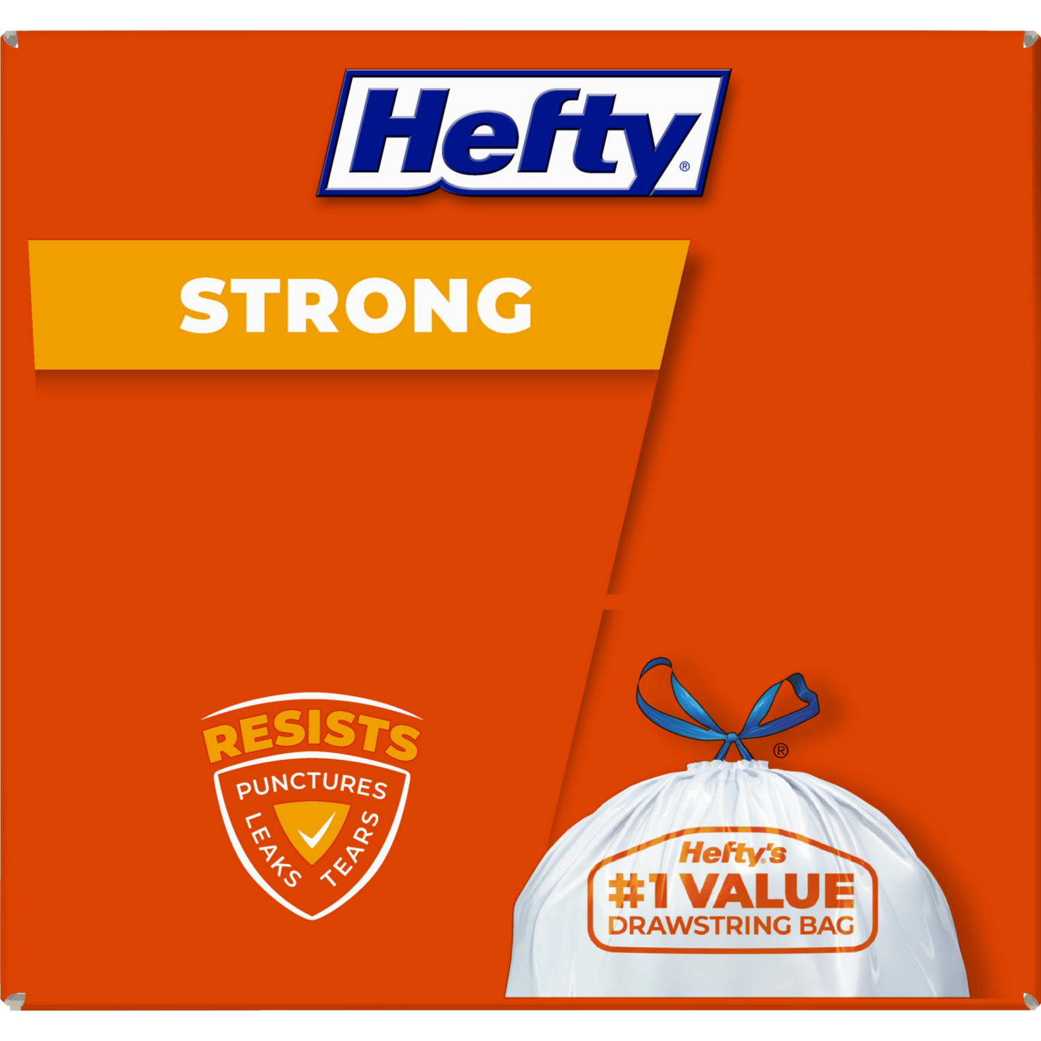 slide 8 of 8, Hefty 13 Gallon Strong Drawstrings Tall Kitchen Bags 45 ea, 45 ct