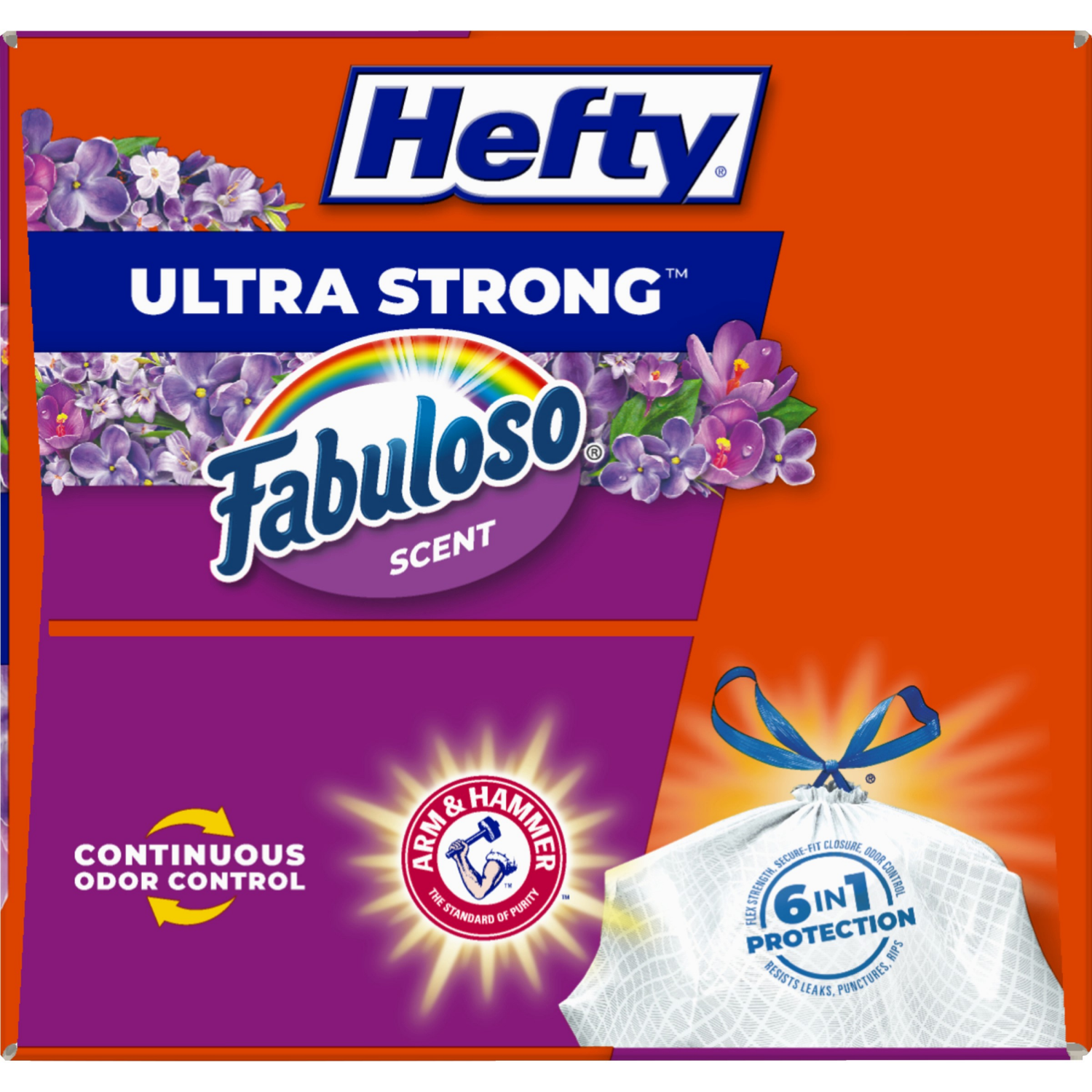 slide 3 of 8, Hefty Ultra Strong 13 Gallon Fabuloso Lavender Tall Kitchen Drawstring Trash Bags - 40 Bags, 40 ct