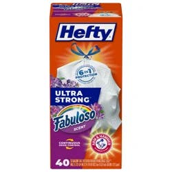 Hefty Ultra Strong 13 Gallon Fabuloso Lavender Tall Kitchen Drawstring Bags 40 Bags