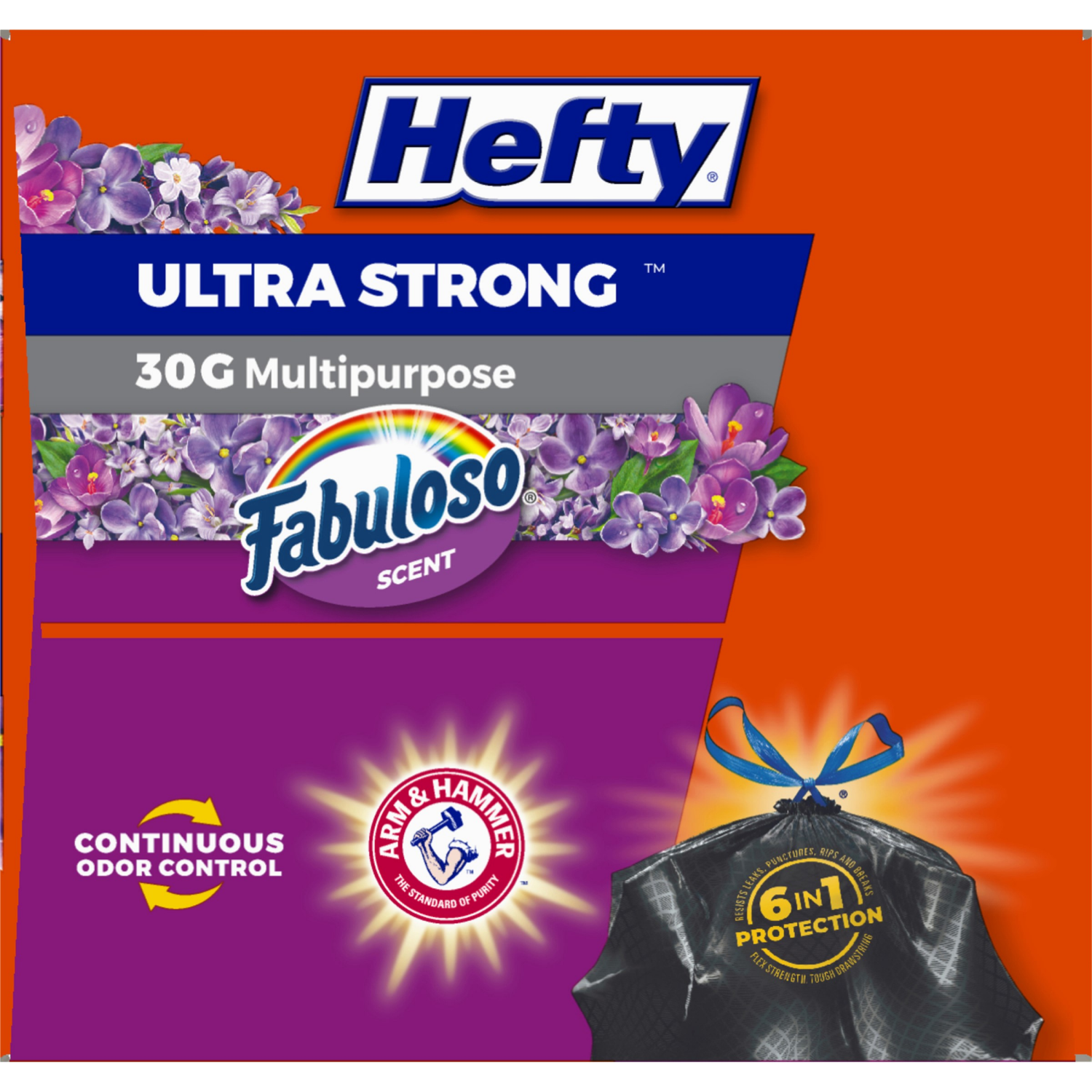 slide 3 of 8, Hefty Ultra Strong Large Drawstring Fabuloso Scent Trash Bags 25 ea, 25 ct