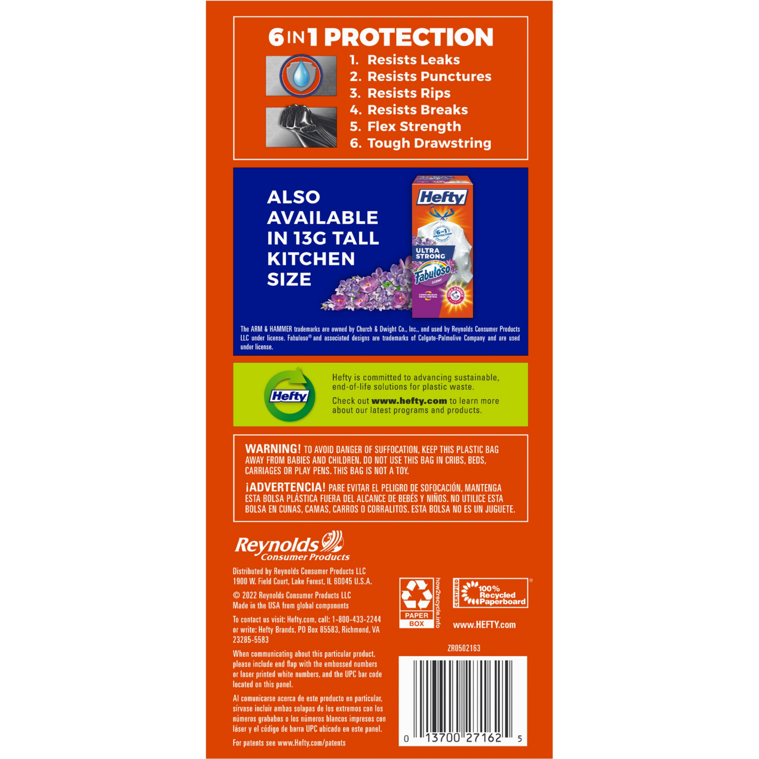 slide 4 of 8, Hefty Ultra Strong Large Drawstring Fabuloso Scent Trash Bags 25 ea, 25 ct