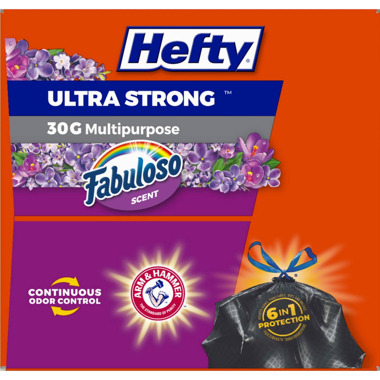 slide 8 of 8, Hefty Ultra Strong Large Drawstring Fabuloso Scent Trash Bags 25 ea, 25 ct