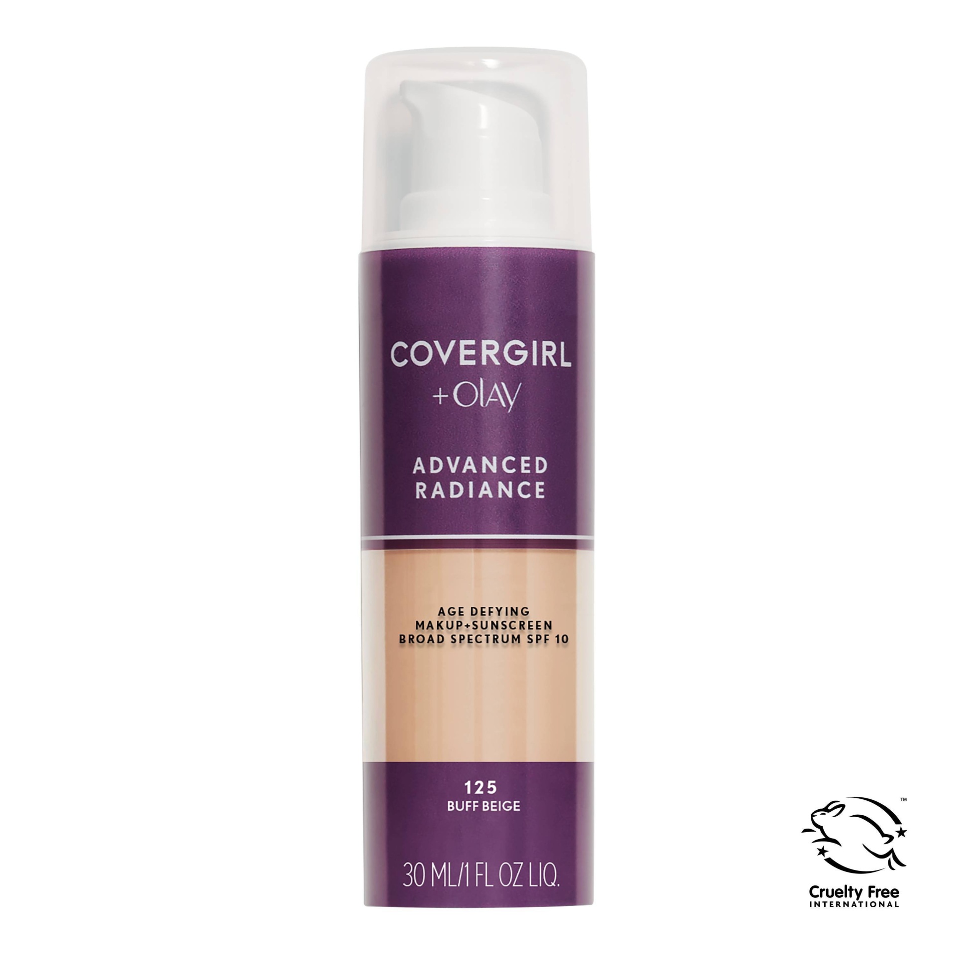 slide 1 of 1, Covergirl Advanced Radiance Foundation 125 Buff Beige, 1 oz