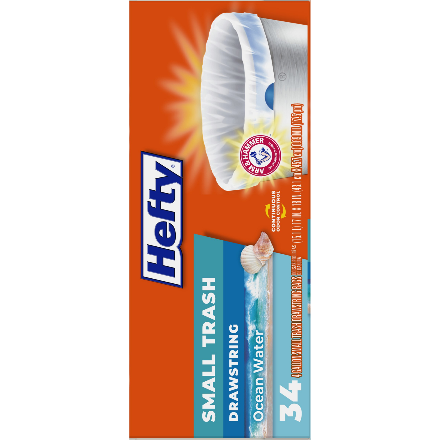 slide 4 of 8, Hefty Drawstring Small Trash Bag, 34 ct