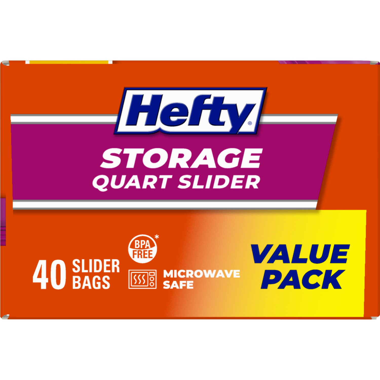 slide 3 of 8, Hefty Quart Food Storage Slider Bag - 40c, 40 ct