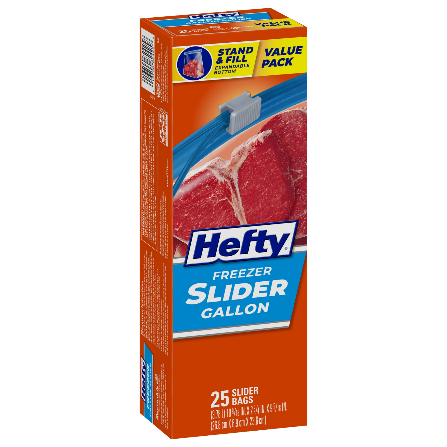 slide 6 of 8, Hefty Freezer Gallon Storage Slider Bags, 25 ct