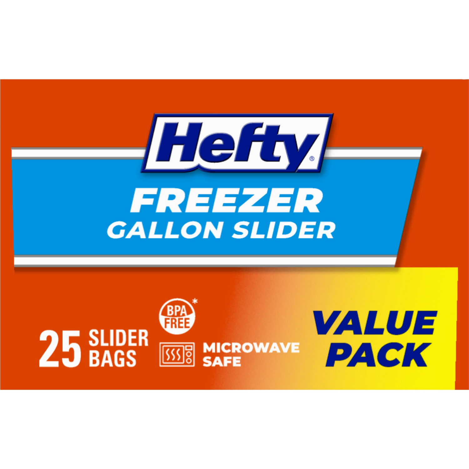slide 8 of 8, Hefty Freezer Gallon Storage Slider Bags, 25 ct