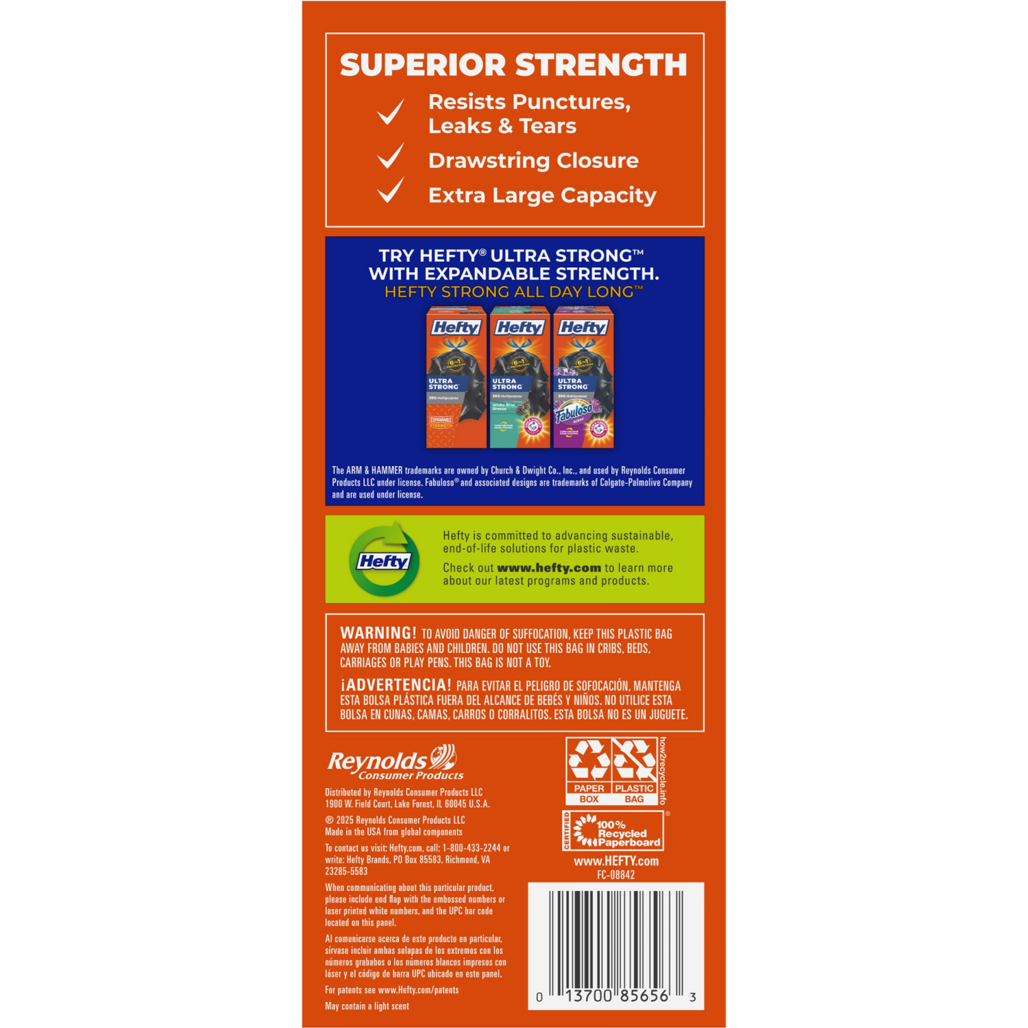 slide 4 of 8, Hefty Strong 30 Gallon Multipurpose Drawstring Large Trash Bags Mega Pack 56 Bags, 56 ct