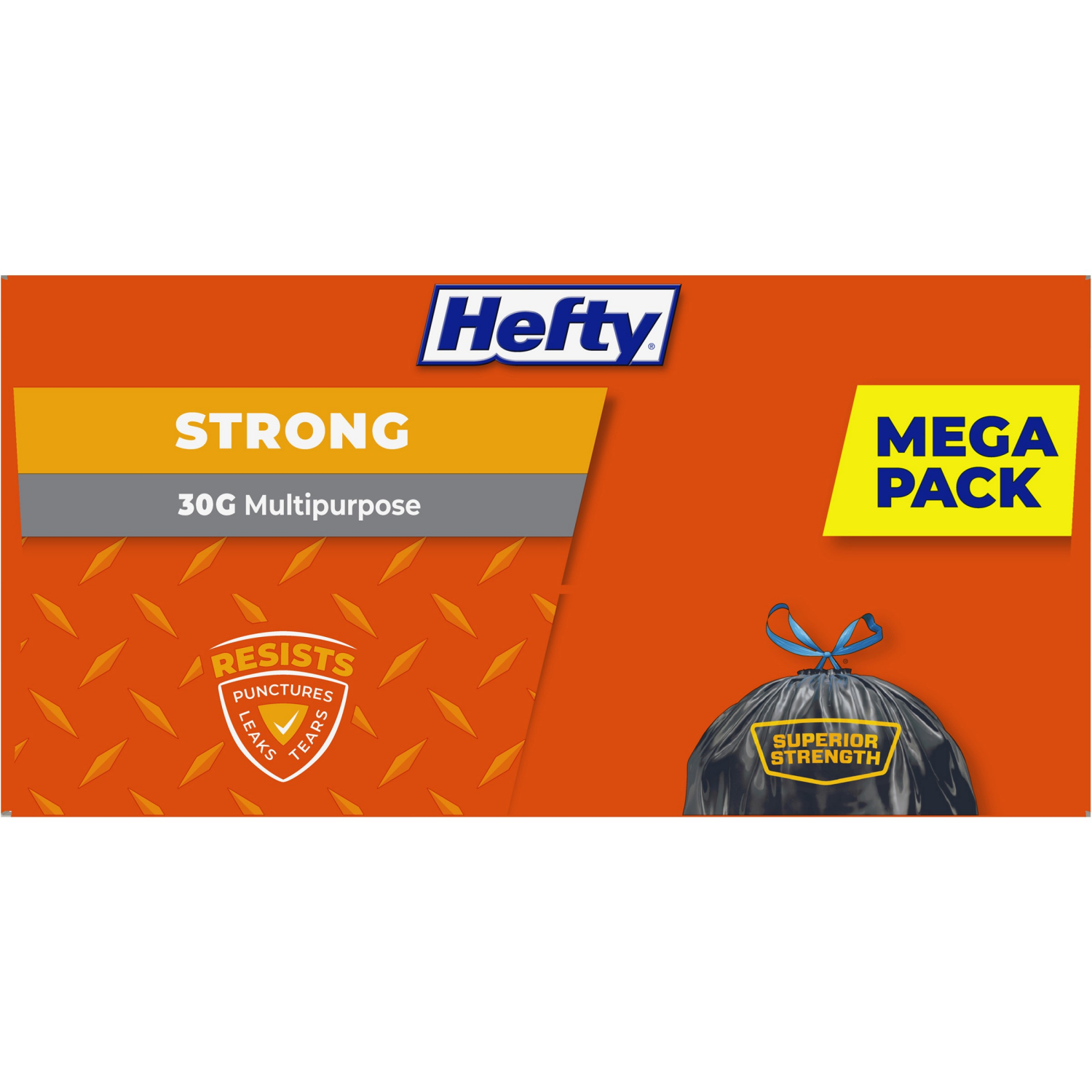 slide 8 of 8, Hefty Strong 30 Gallon Multipurpose Drawstring Large Trash Bags Mega Pack 56 Bags, 56 ct
