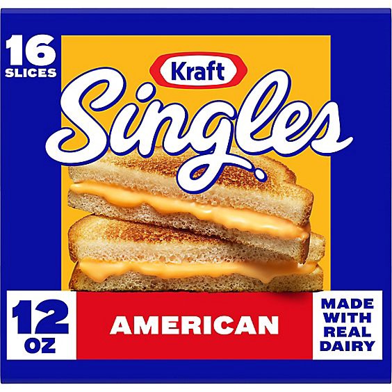 slide 1 of 8, Kraft Singles American Slices - 16 Count, 12 oz