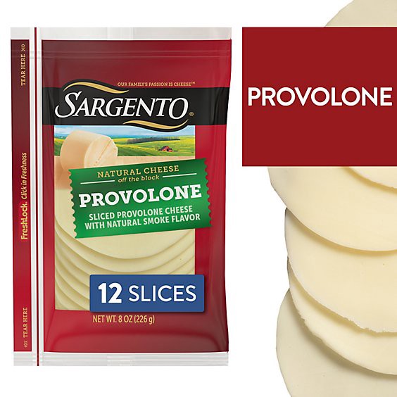 slide 1 of 11, Sargento Sliced Provolone Natural Cheese With Natural Smoke Flavor - 12 Count, 8 oz