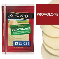 Sargento Sliced Provolone Natural Cheese With Natural Smoke Flavor - 12 Count