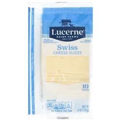 Lucerne Cheese Slices Swiss - 10 Count