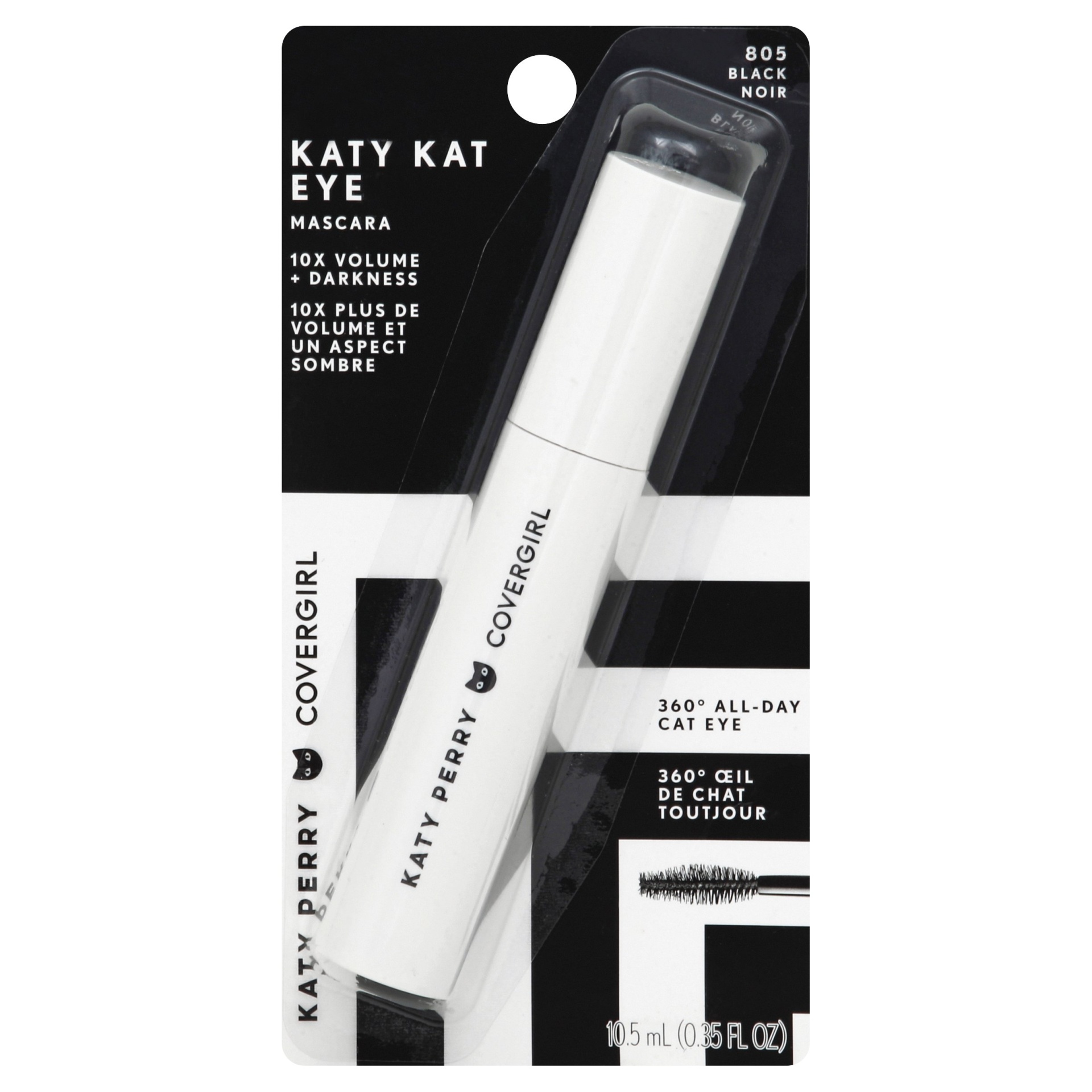 slide 1 of 6, Covergirl Katy Kat Eye Mascara - 805 Black, 35 fl oz