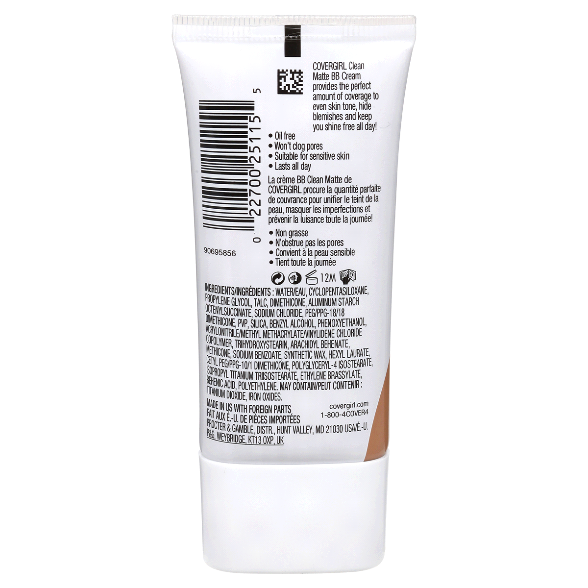 slide 2 of 2, Covergirl Clean Matte Bb Cream 550 Medium/Deep, 1 fl oz