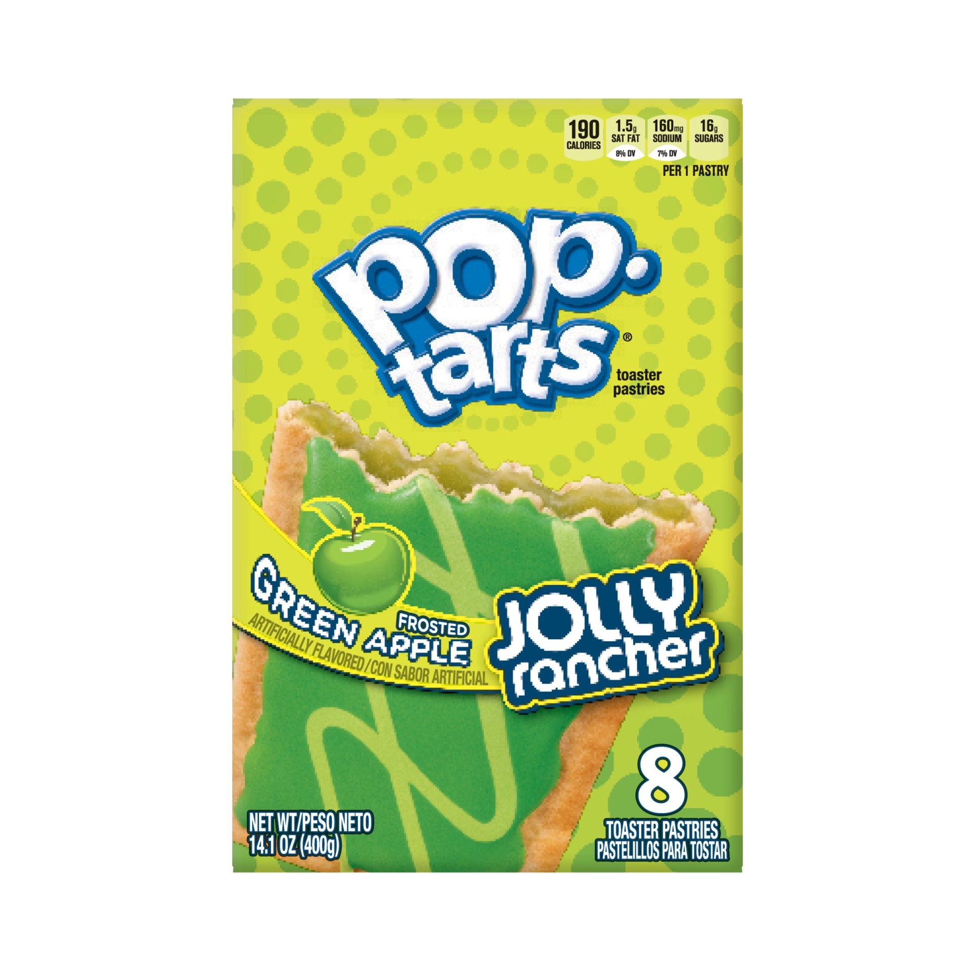 slide 2 of 5, Pop-Tarts Jolly Rancher Frosted Green Apple Toaster Pastries, 8 ct; 14.1 oz