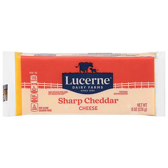 slide 1 of 1, Lucerne Cheese Sharp Cheddar - 8 Oz, 8 oz