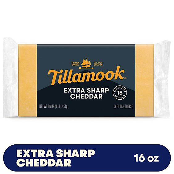 slide 1 of 5, Tillamook Extra Sharp Cheddar Cheese Block - 1 Lb, 16 oz