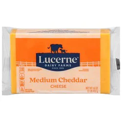 Lucerne Cheese Natural Medium Cheddar - 16 Oz