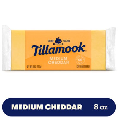 slide 1 of 13, Tillamook Medium Cheddar Cheese - 8 Oz, 8 oz
