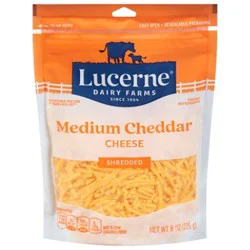 Lucerne Cheese Shredded Medium Cheddar - 8 Oz