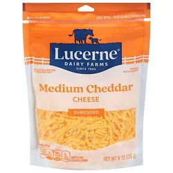 Lucerne Cheese Shredded Medium Cheddar - 8 Oz