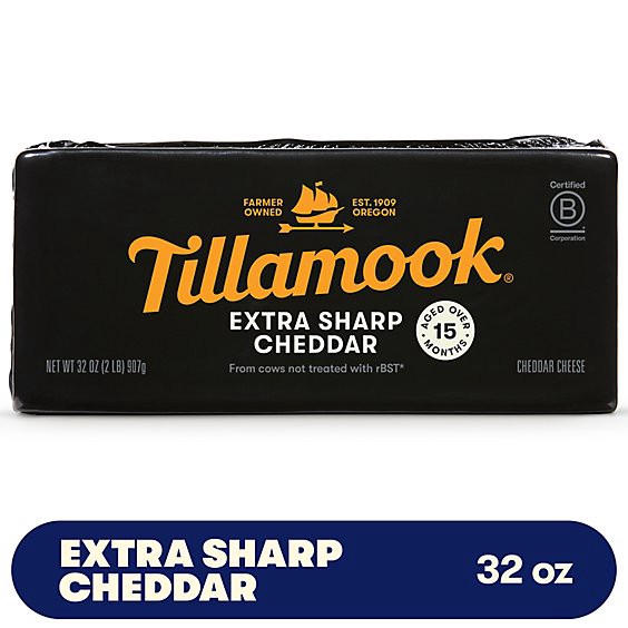 slide 1 of 5, Tillamook Cheese Extra Sharp Cheddar - 32 Oz, 32 oz