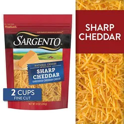 Sargento Shredded Sharp Natural Cheddar Cheese - 8 Oz