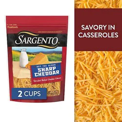 Sargento Shredded Sharp Natural Cheddar Cheese - 8 Oz