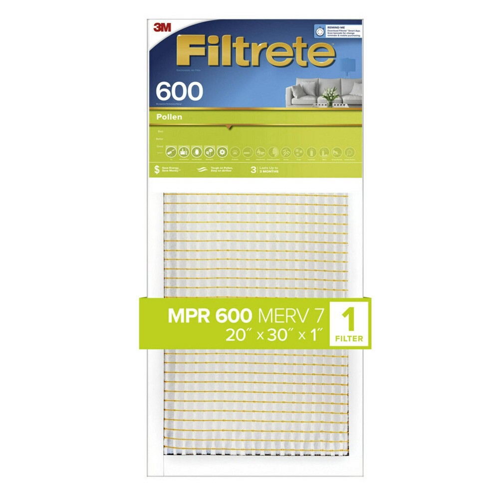 slide 2 of 6, Filtrete 20x30x1 Pollen Air Filter 600 MPR, 1 ct