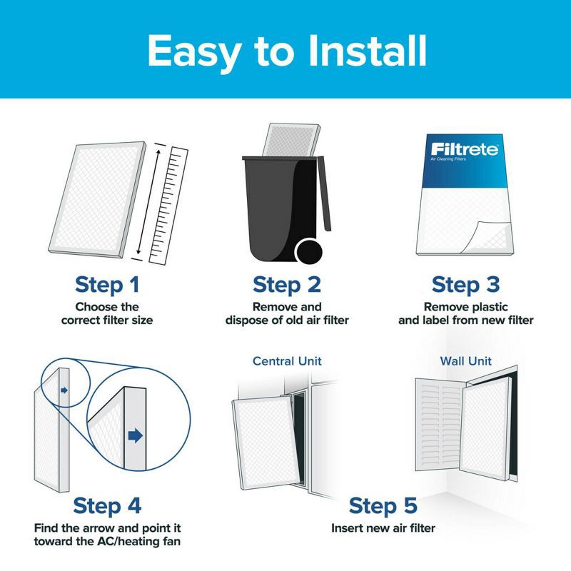 slide 7 of 12, Filtrete 20x20x1 Basic Dust and Lint Air Filter 300 MPR, 1 ct