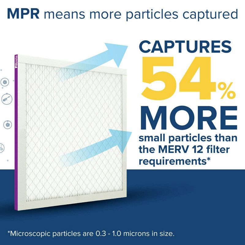 slide 4 of 11, Filtrete Ultra Allergen 20x30x1 Air Filter: MERV 12 Electrostatic Furnace & AC Filter, Captures Viruses, Dust, Pet Dander, 1 ct