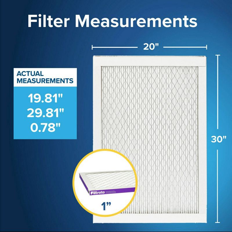 slide 11 of 11, Filtrete Ultra Allergen 20x30x1 Air Filter: MERV 12 Electrostatic Furnace & AC Filter, Captures Viruses, Dust, Pet Dander, 1 ct