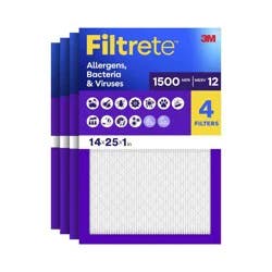 Filtrete Ultra Allergen 14x25x1, Air Filter: MERV 12 Electrostatic Furnace & AC Filter, Captures Viruses & Pet Dander